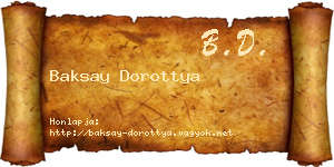 Baksay Dorottya névjegykártya