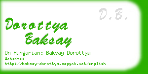 dorottya baksay business card